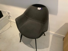 Tub Office Chair, Charcoal Fabric, Black Steel Legs