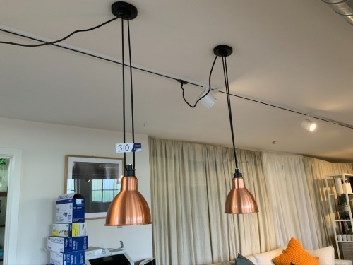 Quantity of 2 x Copper Hanging Lights