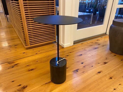 Calibre Side Table - in Black on Smoked Marble Base