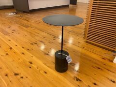 Calibre Side Table - in Black on Smoked Marble Base - 2