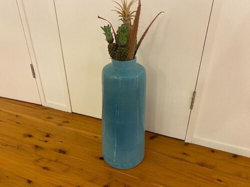 Faux Pineapple Office plant in Turquoise Vase
