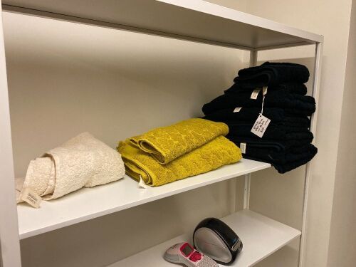 Assorted Towels, Black Gold and Cream