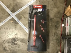 Miele Triflex HX1 Stick Vacuum - Ruby Red HX1RR - First image used as a guide ONLY. Carton and\or items have been severly affected by water damage. - 2