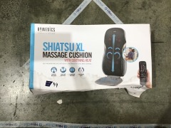 HoMedics Shiatsu XL Massage Cushion with Heat MCS-755H-AU - First image used as a guide ONLY. Carton and\or items have been severly affected by water damage. - 2