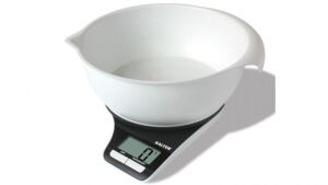 Salter 5kg Measuring Jug Electronic Kitchen Scale 1089BKWHDR - First image used as a guide ONLY. Carton and\or items have been severly affected by water damage.