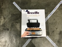 Breville The Smart Waffle 4-Slice Waffle Maker BWM640BSS - First image used as a guide ONLY. Carton and\or items have been severly affected by water damage. - 2