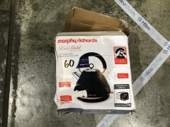 Morphy Richards Accents Rose Gold 1.5L Pyramid Kettle - Midnight Blue 102041 - First image used as a guide ONLY. Carton and\or items have been severly affected by water damage. - 2