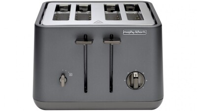 Morphy Richards Aspect Chrome Trim 4 Slice Toaster - Titanium 240023 - First image used as a guide ONLY. Carton and\or items have been severly affected by water damage.