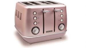 Morphy Richards Evoke 4 Slice Toaster - Rose Quartz 240117 - First image used as a guide ONLY. Carton and\or items have been severly affected by water damage.
