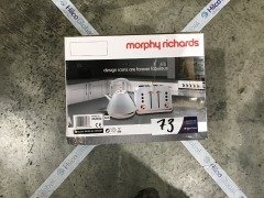 Morphy Richards Accents Rose Gold 4 Slice Toaster - Ocean Grey 242042 - First image used as a guide ONLY. Carton and\or items have been severly affected by water damage. - 2