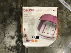 Beurer Space Saver Foot Spa FB30 - First image used as a guide ONLY. Carton and\or items have been severly affected by water damage. - 2