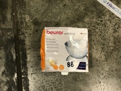 Beurer KS54 Digital Stainless Steel Kitchen Scale KS54 - First image used as a guide ONLY. Carton and\or items have been severly affected by water damage. - 2