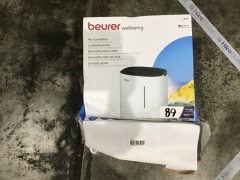 Beurer Air Humidifier with Hot Water Evaporator Technology LB55 - First image used as a guide ONLY. Carton and\or items have been severly affected by water damage. - 2