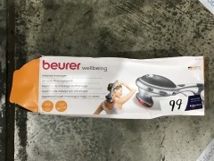Beurer Handheld Massager MG70 - First image used as a guide ONLY. Carton and\or items have been severly affected by water damage. - 2