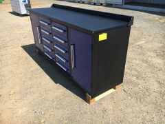Unused 2019 10 Drawer Tool Cabinet and Workbench - 6