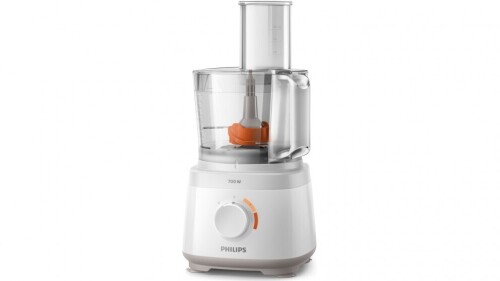 DNL-NR Philips 700W Compact Food Processor - White - HR7310/00 - First image used as a guide ONLY. Carton and\or items have been severly affected by water damage.