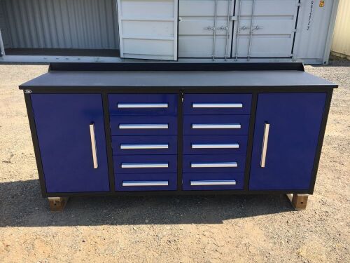 Unused 2019 10 Drawer Tool Cabinet and Workbench *RESERVE MET*