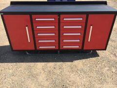Unused 2019 10 Drawer Tool Cabinet and Workbench *RESERVE MET*