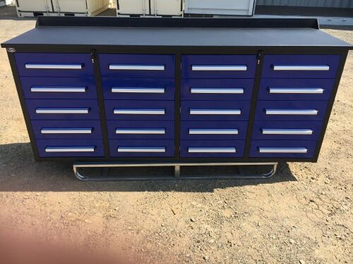 Unused 2019 20 Drawer Tool Cabinet and Workbench
