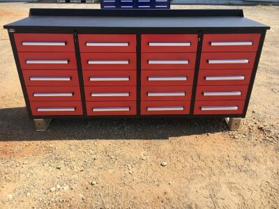 Unused 2019 20 Drawer Tool Cabinet and Workbench *RESERVE MET*