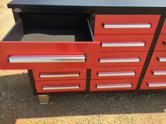 Unused 2019 20 Drawer Tool Cabinet and Workbench *RESERVE MET* - 6