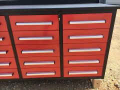 Unused 2019 20 Drawer Tool Cabinet and Workbench *RESERVE MET* - 8