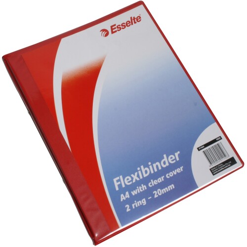 1 x carton of ESSELTE FLEXIBINDER 2R 20MM A4 CLR RD. Model :47484