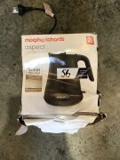 Morphy Richards Aspect Black Chrome 1.5L Kettle - Titanium 100023 - First image used as a guide ONLY. Carton and\or items have been severly affected by water damage. - 2