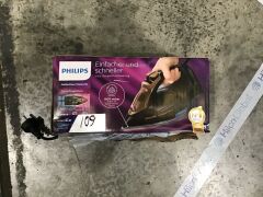 Philips PerfectCare Steam Iron - Black/Gold - GC3929/64 - First image used as a guide ONLY. Carton and\or items have been severly affected by water damage. - 2