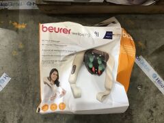 Beurer 4D Multi Head Neck Massager MG153 - First image used as a guide ONLY. Carton and\or items have been severly affected by water damage. - 2