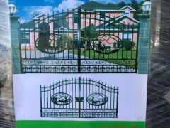 1 x Pair of Unused 14' Bi-Parting Wrought Iron Gates