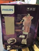 Philips ComfortTouch Garment Steamer - White - GC557/30 - First image used as a guide ONLY. Carton and\or items have been severly affected by water damage. - 2