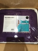 Bambury Paisley Embossed Coverlet Set SB/DB Purple BRECSSPPUR 2100 - 2