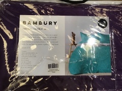 Bambury Paisley Embossed Coverlet Set SB/DB Purple BRECSSPPUR 2100 - 2