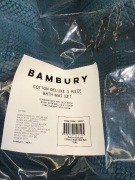 Bambury Cotton Deluxe 3-Piece Bath Mat Set Teal C20CDBMSTEA 2450 - 2