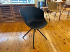Wendelbo Won Design Mono Chair, Black Moulded Seat, Black Steel Frame