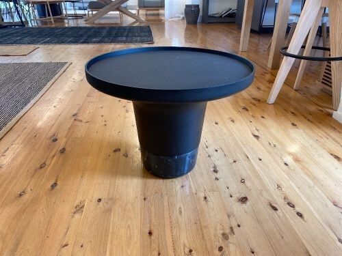 Wendelbo Pollar Small Table, Black Laminate Top, Black Powder Coated Base, 600 Dia x 450mm H approx