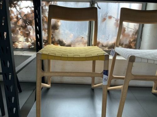 4 x Gazzda Fawn Chairs, Solid Oak Frame with Yellow Webbing Seat Base