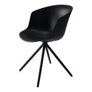Wendelbo Won Design Mono Chair, Black Moulded Seat, Black Steel Frame