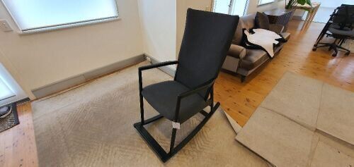 Nofu 1040 Rocking Chair, Timber Frame, Slate/Grey Upholstered Seat & Back