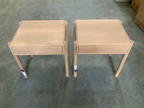 2 x Bedside Tables, Timber Construction, 500 x 400 x 500mm H