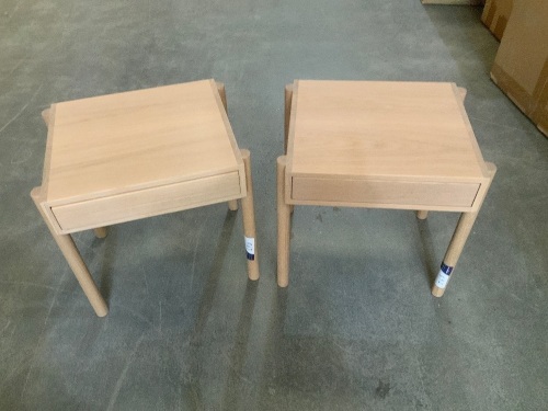 2 x Bedside Tables, Timber Construction, 500 x 400 x 500mm H