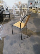 8 x Stackable Chairs, Metal Frame, Timber Seat & Back Support - 4