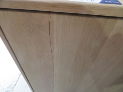 Gazzad Oak Timber Sideboard, 2 Door, 3 Drawer, 1800 x 450 x 1100mm H. - 4