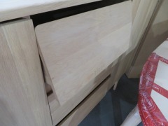 Gazzad Oak Timber Sideboard, 2 Door, 3 Drawer, 1800 x 450 x 1100mm H. - 5