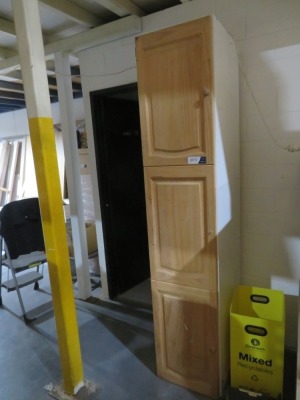 1 x 3 Door Storage Cupboard, Melamine Case, Timber Doors, 440 x 620 x 2150mm H
