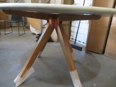 Stone Table Top on Timber Legs, 1200mm Dia. Used Condition. - 2
