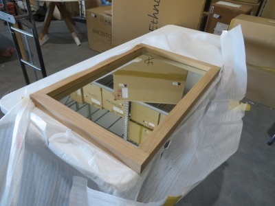 Timber Framed Mirror, overall 900 x 600mm