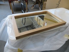 Timber Framed Mirror, overall 900 x 600mm - 2