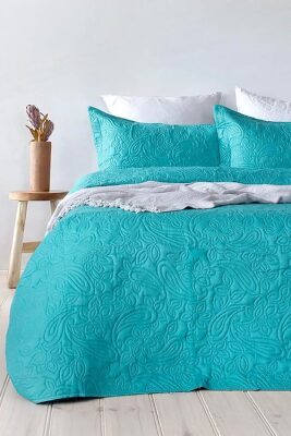 Paisley Embossed Coverlet Set SB/DB Peacock 2098